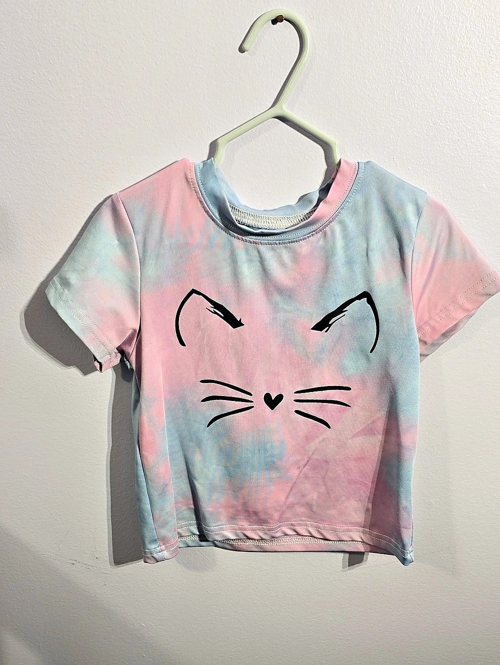 Tie-Dye Cat Graphic Short Sleeve Tee
